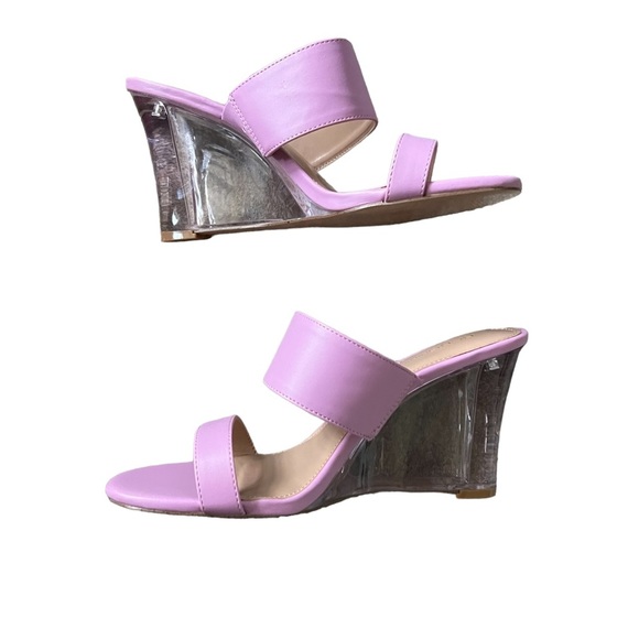 BCBG Walina Lucite Wedge Sandal in Pink Orchid New in Box Size 9.5 - Picture 11 of 13